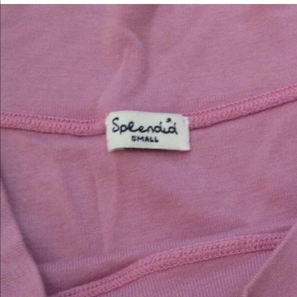 Splendid Jersey Button 3/4 Sleeve Boat Neck Top - Picture 4 of 5